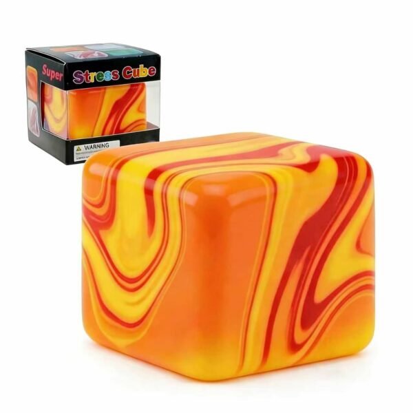 NeeDoh Nice Cube Swirl marmurkowa pomarańczowa kostka squish — Image 7 of 8