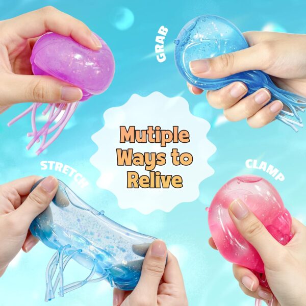 NeeDoh JellySquish Sparkle Squishy zabawka meduza z brokatową kopułą i mackami — Image 6 of 11