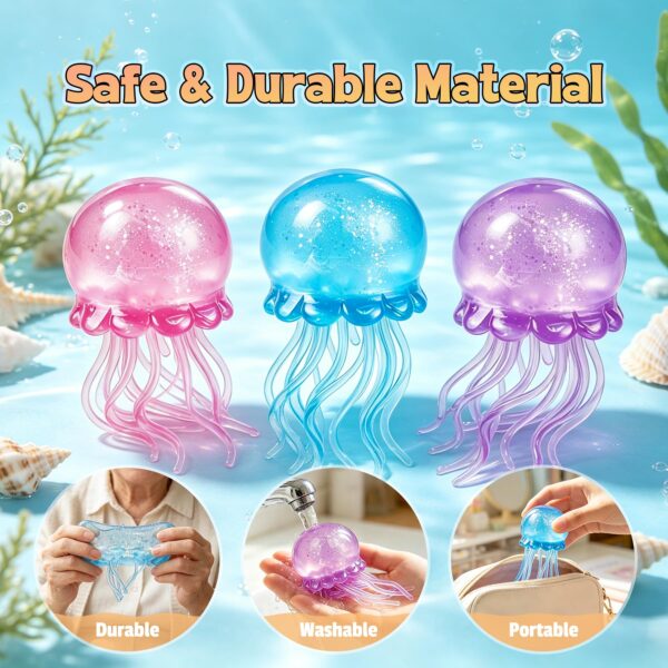 NeeDoh JellySquish Sparkle Squishy zabawka meduza z brokatową kopułą i mackami — Image 5 of 11