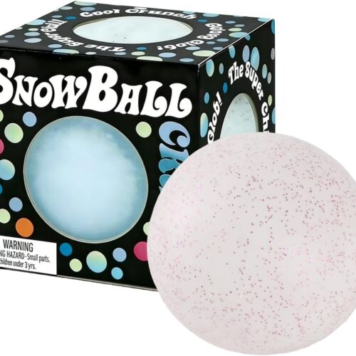 NeeDoh Snowball – slow rebound squish toy (1/6) Różowa piłka antystresowa NeeDoh Snowball na biurku — Image 1 of 6